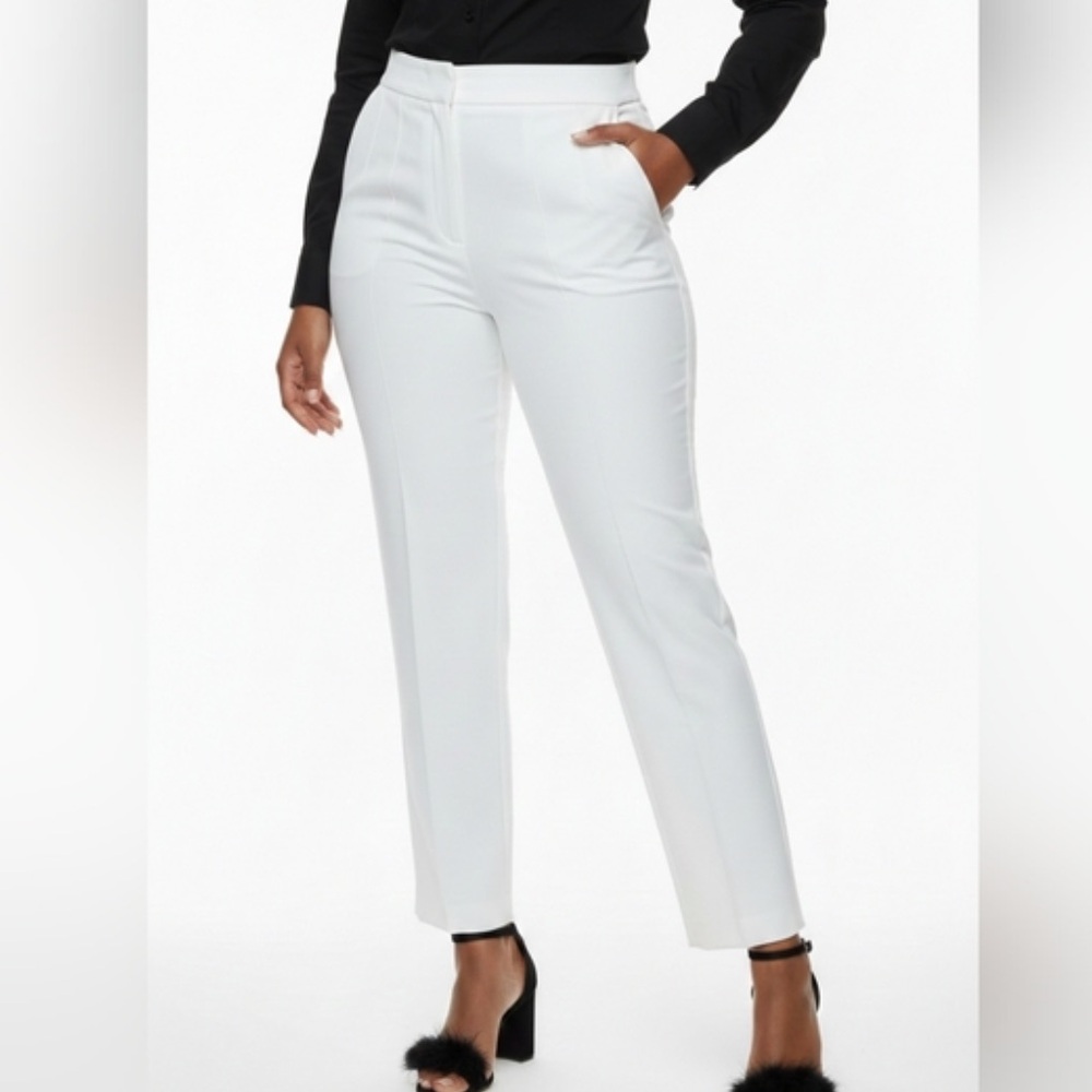 Zara Slim Fit Work Pants White Size Small